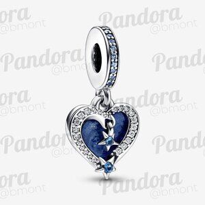 Pandora Celestial Shooting Star Heart Double Dangle Charm